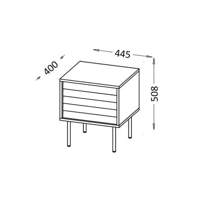 4. CORTINA bedside table 2 pcs 45x40x51 black/walnut