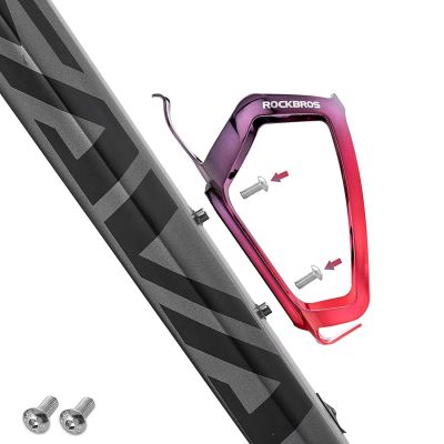 4. Rockbros RKL02 Aluminum Bottle Cage - Black and Red