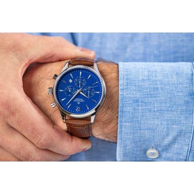 4. Men's Watch Giewont Chronograph Sapphire Brown Blue GW6310-A5