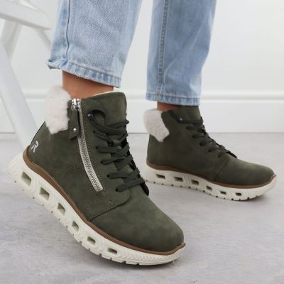 6. Rieker M6014-54 women's waterproof ultra-light green hiking boots