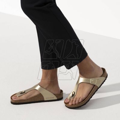 2. Birkenstock Gizeh Birko-Flor Gold women's flip-flops narrow (1016109)