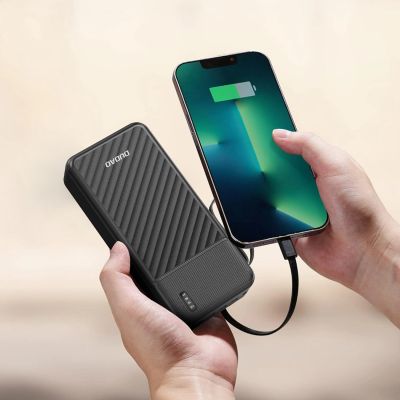 2. Dudao K11 Max 30000mAh Powerbank with Built-in Cables - Black