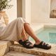 6. Women's sports flip-flops with a thick sole for the pool, black Big Star TT274A037