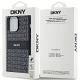 8. DKNY Leather Mono Stripe & Metal Logo case for iPhone 14 Pro Max - black