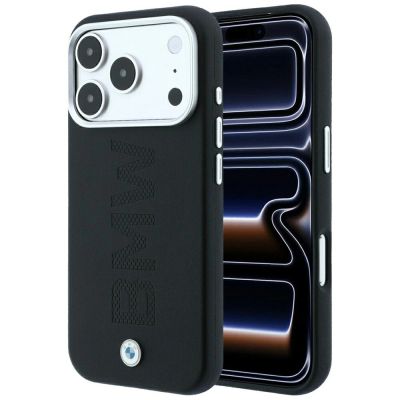 BMW Sign Deboss Quilted Metal Logo MagSafe Case for iPhone 18 Pro Max - Dark Gray