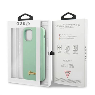 8. Guess Metal Logo Script Case for iPhone 12 Pro Max 6.7" - Green
