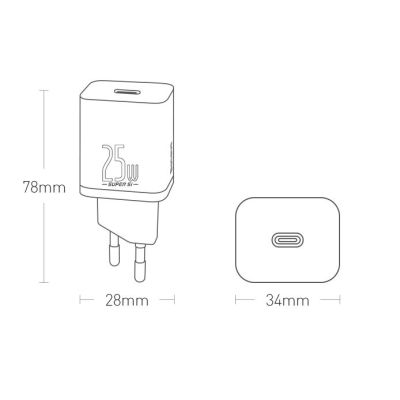 17. Baseus Super Si 1C fast charger USB Type C 25W Power Delivery Quick Charge black (CCSP020101)