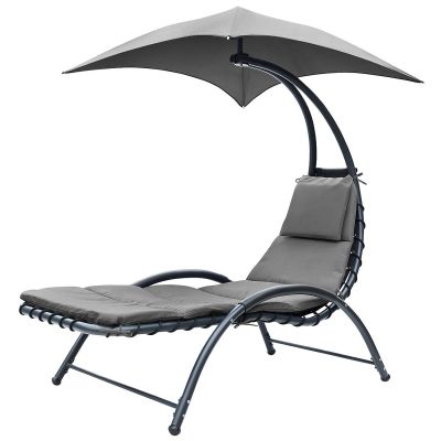 9. BERGAMO DECHAIR WITH UMBRELLA 200x125x180CM GRAY