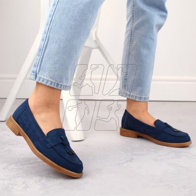 7. Vinceza W JAN281 blue suede low-heeled shoes