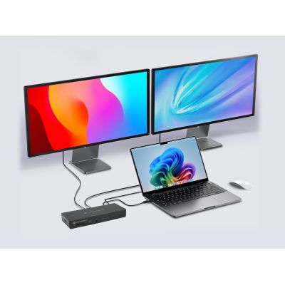 5. CONCEPTRONIC 13-1 USB-C->HDMI/2xUSB-A/2xUSB-C/+ 96W docking station black