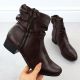 2. Women's brown leather high-heeled ankle boots Rieker 78656-00
