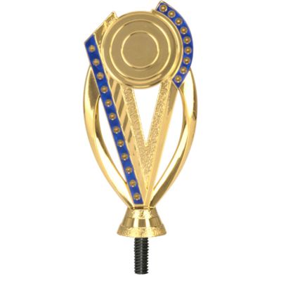 2. General plastic figure - gold and blue with space for a 50mm or 25mm emblem
