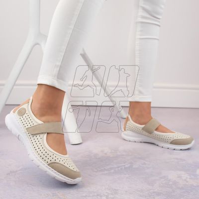 5. Comfortable openwork shoes Rieker W RKR575A, beige