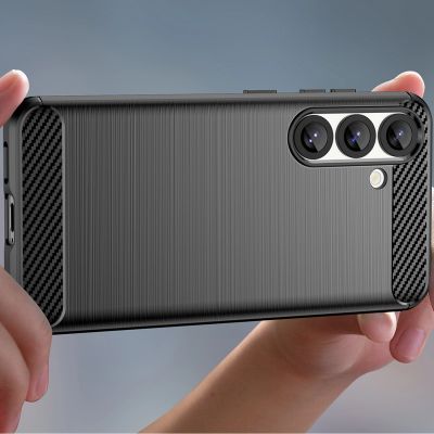 6. Carbon Case Flexible Silicone for Xiaomi Note 14 Pro 5G - Black