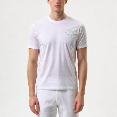 Paul&Shark men's cotton T-shirt white 26411035-10 - classic cut, logo