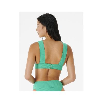 7. RIP CURL Premium Surf Deep V Bikini Top, Green
