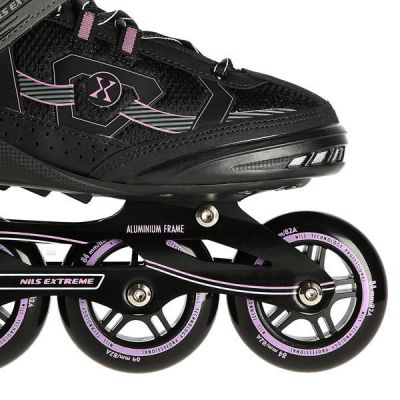 5. NILS EXTREME NA9157 ROLLER SKATES BLACK AND PURPLE SIZE 42