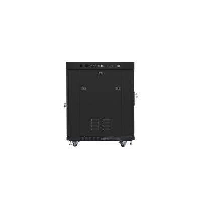 4. LANBERG FLOOR RACK CABINET 19" 15U 800X1000 GLASS DOOR LCD BLACK FF01-8015-12BL (FLAT PACK)