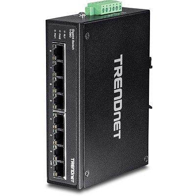 2. Trendnet TI-G80 Unmanaged Switch - 8 x 100/1000/10000 - DIN Rail Mount, Wall Mount - DC (TI-G80)