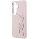 6. Karl Lagerfeld Grained Signature Metal Resin Logo Case for Samsung Galaxy S26 - Pink