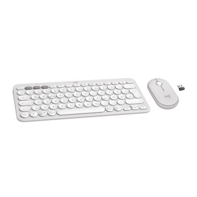2. Logitech 920-012204 Keyboard Mouse Included Universal RF Wireless + Bluetooth QWERTZ German White