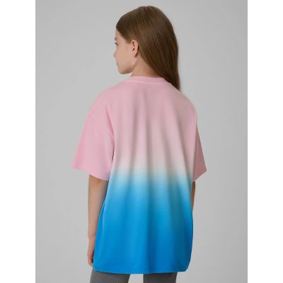 2. Girls' loose T-shirt with print 4F 4FJRSS26TTSHF4186-91A