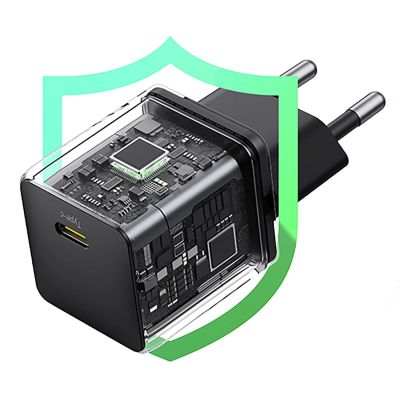 12. Baseus Palm 1C 20W Wall Charger (with Baseus Mini White USB-C 60W (20V/3A) 1m Cable) - Black