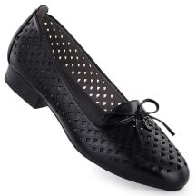 Women's openwork lords shoes black Jezzi 222-5