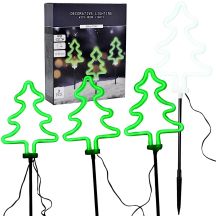DECORATIVE LAMPS OUTDOOR PATH STICK 3 PCS CHRISTMAS TREE NEON