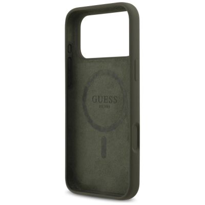 7. Guess Silicone Triangle Logo MagSafe Case for iPhone 17 Pro Max - Green