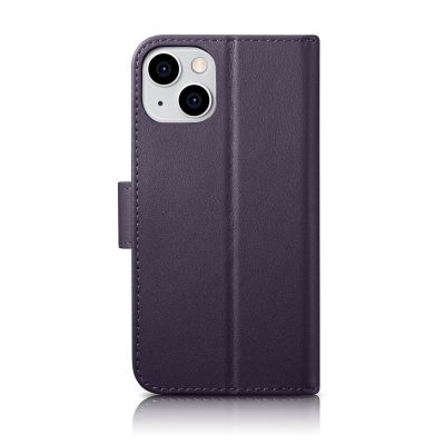 2. iCarer Wallet Case 2in1 Case iPhone 14 Leather Flip Cover Anti-RFID Dark Purple (WMI14220725-DP)