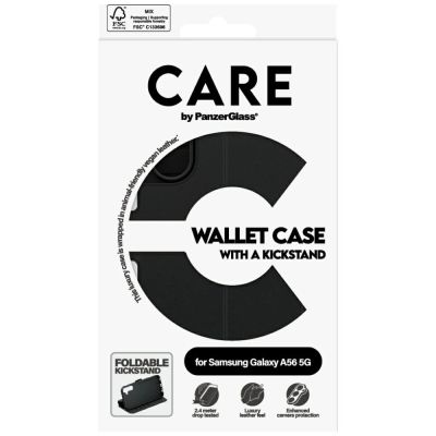 5. CARE by PanzerGlass Feature Wallet Kickstand Case for Samsung Galaxy A56 5G - Black