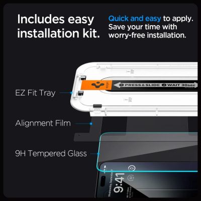10. Spigen Glas.tR EZ Fit tempered glass for iPhone 15 Pro Max - 2 pcs.