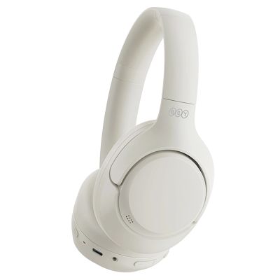 8. QCY H3 Over-Ear Headphones with ANC Bluetooth 5.4 Hi-Res Audio - White