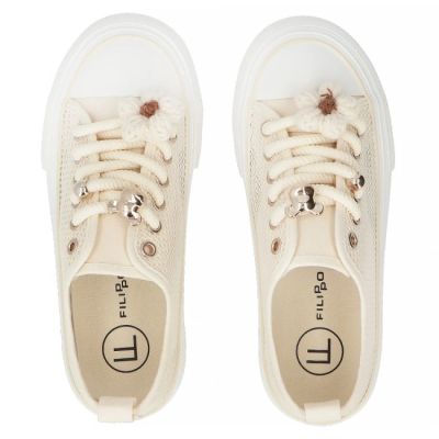 4. Women's mesh sneakers on the platform, beige, Filippo DTN7855