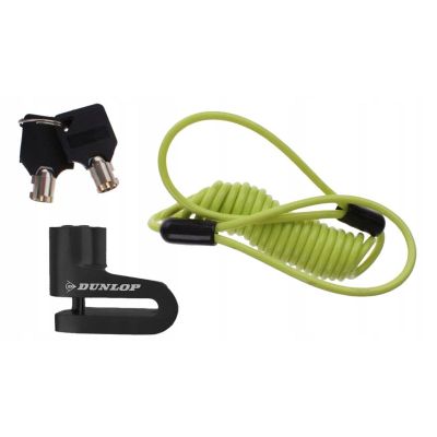 5. DUNLOP BLACK BRAKE DISC LOCK WITH CABLE LOCK