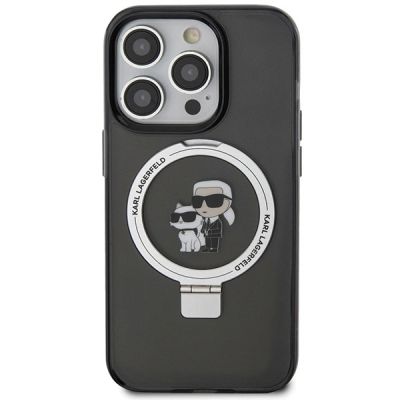 3. Karl Lagerfeld KLHMP15LHMRSKCK iPhone 15 Pro 6.1" black/black hardcase Ring Stand Karl&Choupette MagSafe