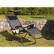 5. FOLDABLE GARDEN DECK CHAIR WITH CANOPY 173X52/65X110CM GRAY