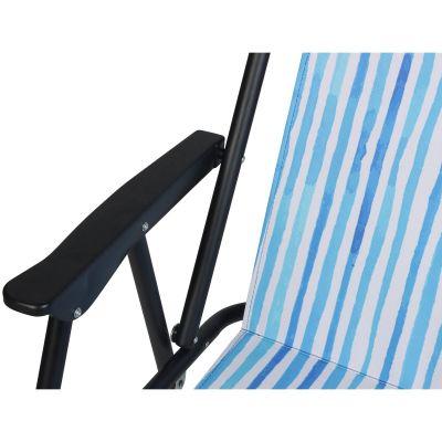 13. CAMPING CHAIR WITH ARMRESTS 52x44x75CM FOLDING BLUE LINES