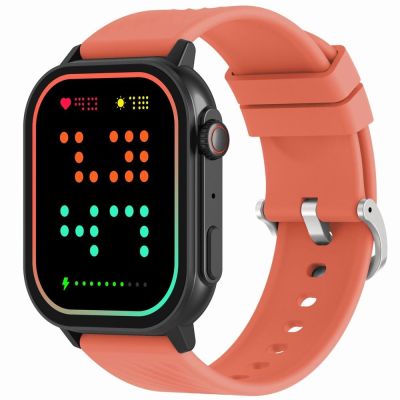 3. Gravity GT15-3 Smartwatch Red Silicone Strap + Black Bracelet