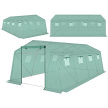 GREENHOUSE GARDEN TUNNEL 300x600x200CM PE STRUCTURE STEEL GREEN