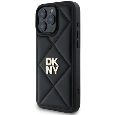 2. DKNY Quilted Stack Logo iPhone 16 Pro Case - Black