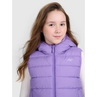 4. Girls' down vest with synthetic filling 4F 4FJRAW25TVJAF322-51S