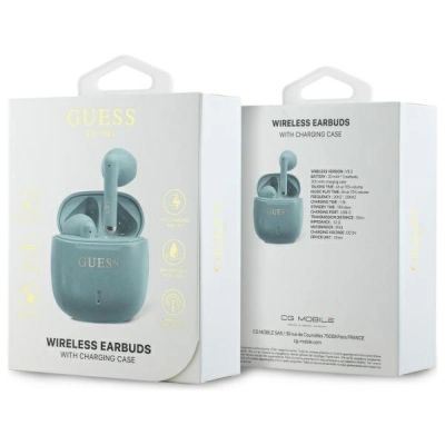 4. Guess Bluetooth headphones GUTWSJ14ESGQ TWS + docking station turquoise/turquoise Printed Classic Logo