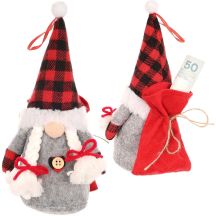 DECORATIVE SANTA CLAUS WITH GIFT BAG 20CM GIRL
