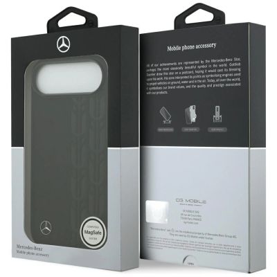 8. Mercedes Leather Laurel Leaves MagSafe Case for iPhone Air - Black