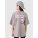 3. Girls' oversize T-shirt with print 4F 4FJRSS25TTSHF2586-83S