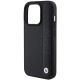 6. BMW Leather Textured & Stripe iPhone 15 Pro Max Case - Black