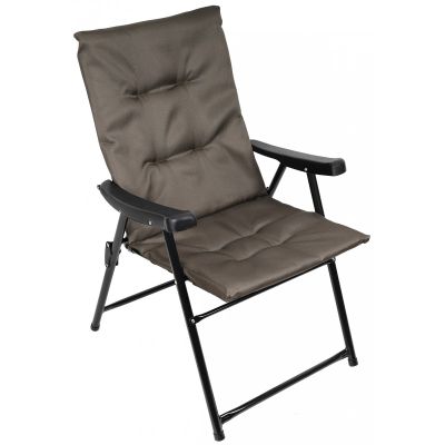 10. FOLDING GARDEN CHAIR 59X66X45/90CM WITH CUSHION GREY