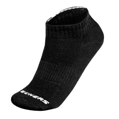 3. Skechers 3pk Unisex Terry Qtr Crew S111035-001 Black 35-38